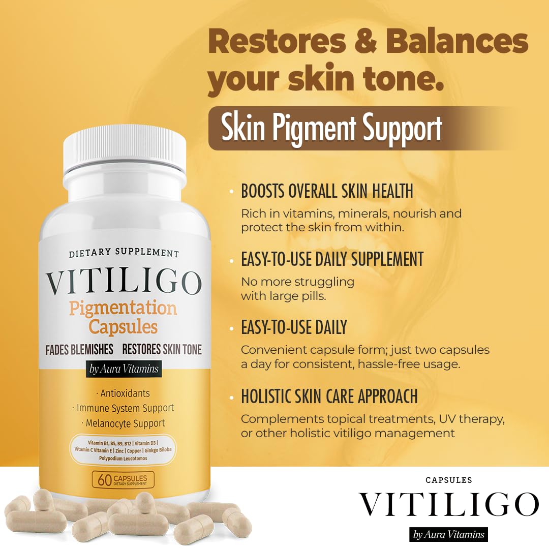 Dermawonder Vitiligo Capsules (60 Count) – Improve Skin Pigmentation & Reduce White Spots