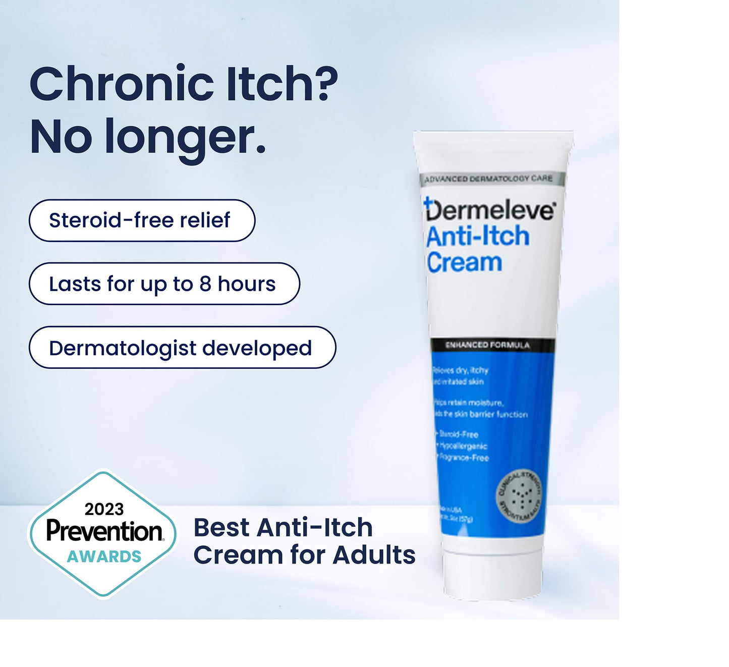 Dermeleve Steroid-Free Anti-Itch Cream | Extra Strength Itch Relief (2 oz)