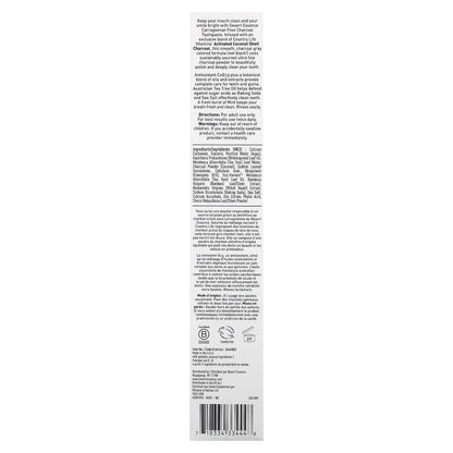 Desert Essence Activated Charcoal Toothpaste – Fluoride & Carrageenan Free