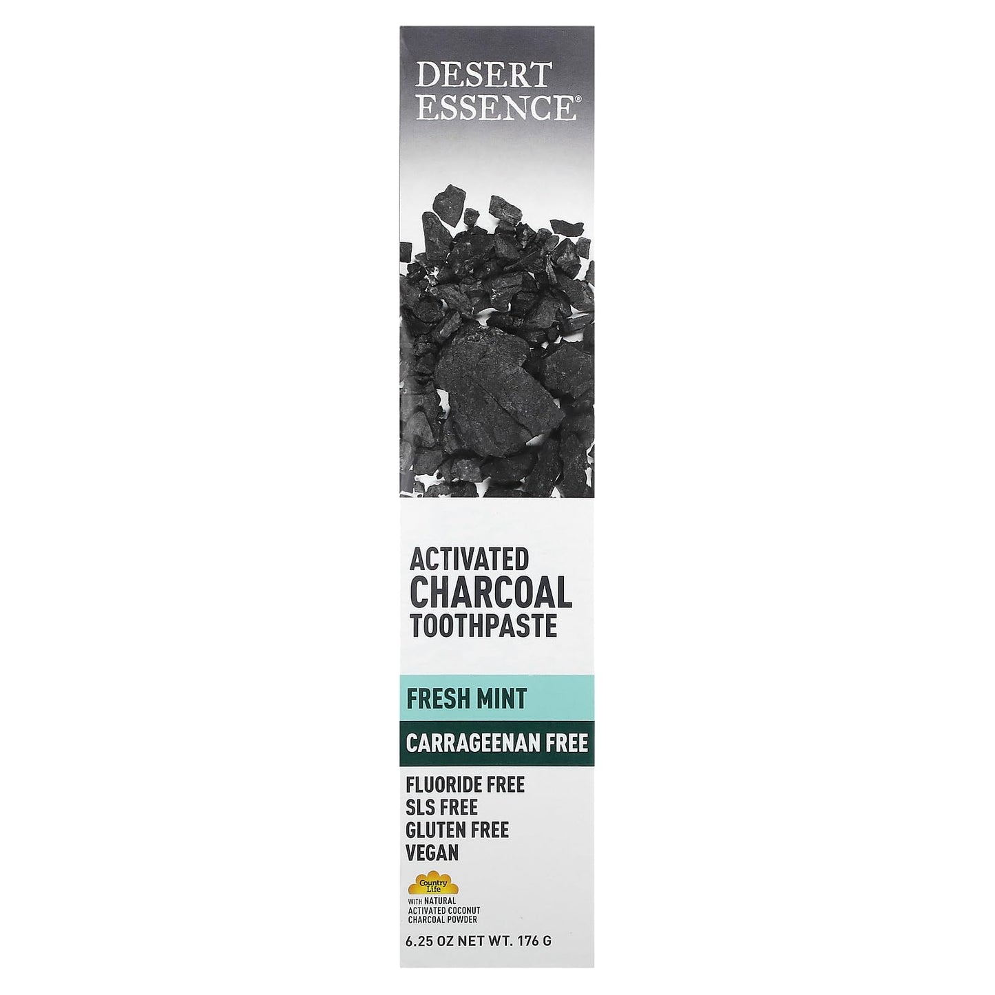 Desert Essence Activated Charcoal Toothpaste – Fluoride & Carrageenan Free