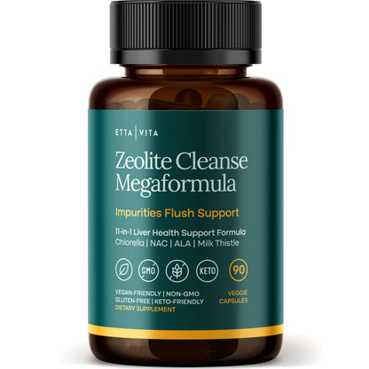 Liver Cleanse Detox & Repair - Zeolite Detox Supplement for Gut Health, Cognition & Natural Energy | Made in USA