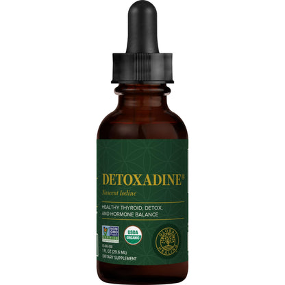 Detoxadine Nascent Liquid Iodine Drops - Thyroid Support | Organic • Vegan • Non-GMO | Global Healing Center