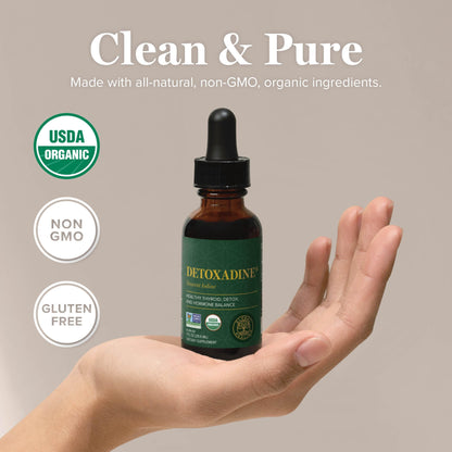 Detoxadine Nascent Liquid Iodine Drops - Thyroid Support | Organic • Vegan • Non-GMO | Global Healing Center
