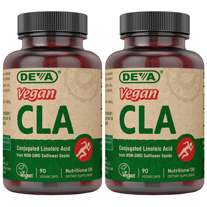DEVA Vegan CLA 2-Pack – Non-GMO Safflower Oil, 90 Vegan Caps