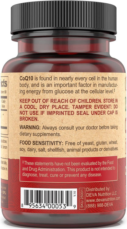 DEVA Vegan Coenzyme Q10 100mg - Chewable, 90 Tablets, Pack of 2