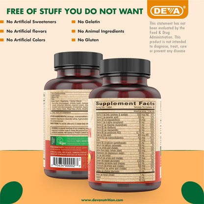 DEVA Vegan Multivitamin & Mineral with Iron – 2-Pack (90 Tablets Each)