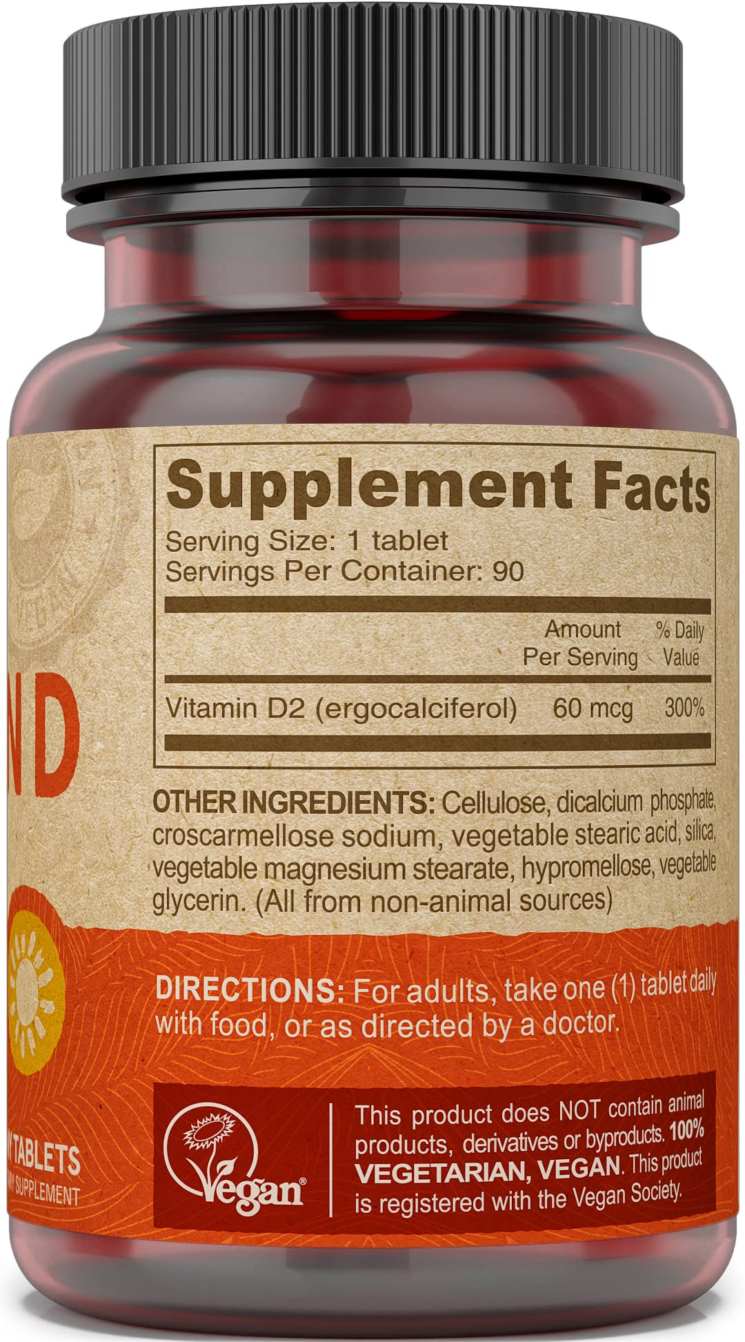 DEVA Vegan Vitamin D2 2400 IU – 90 Tablets, 2-Pack