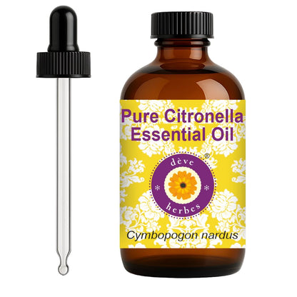 dève herbes Citronella Essential Oil 120ml | Steam Distilled, Glass Dropper