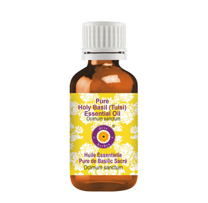Deve Herbes Pure Holy Basil Essential Oil (Tulsi) – Steam Distilled 30ml