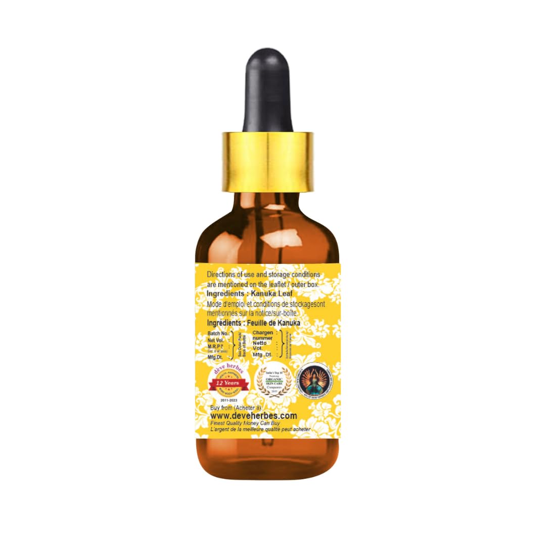 dèVE herbes Kanuka Essential Oil – Kunzea ericoides | 5ml Steam Distilled with Glass Dropper