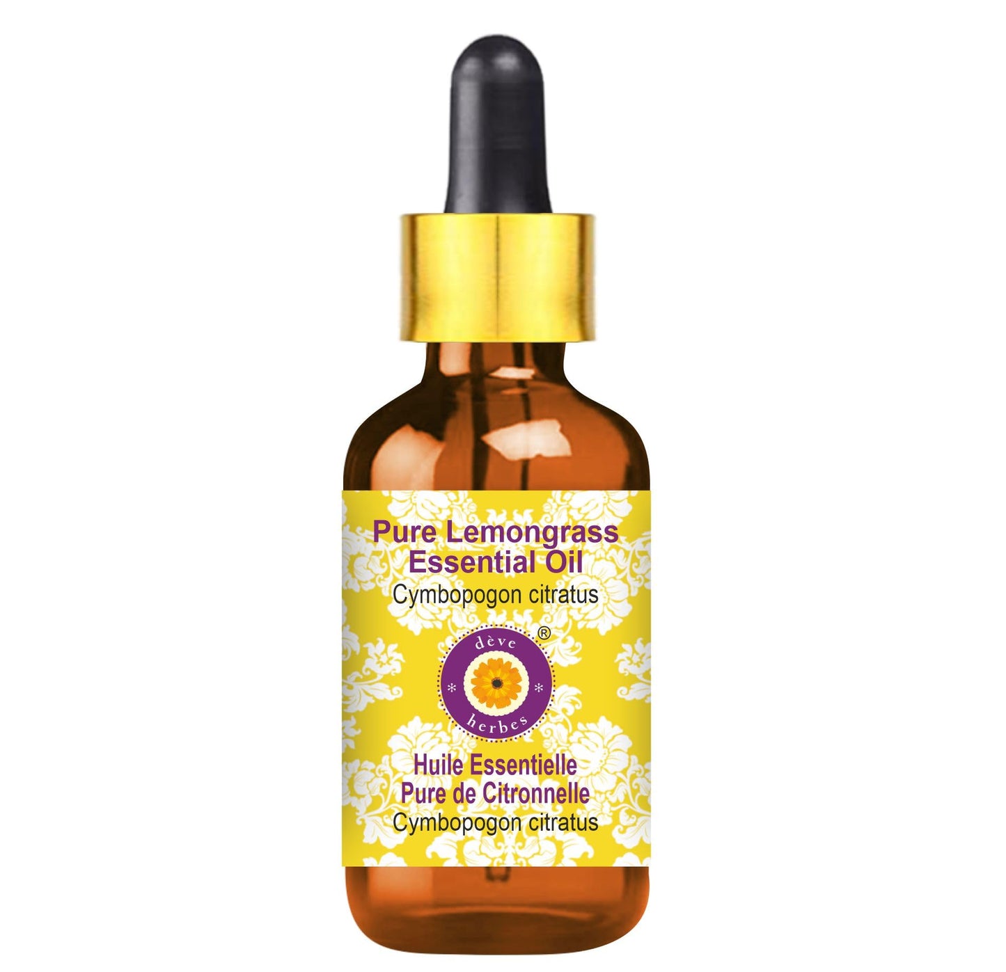 dèvè herbes Lemongrass Essential Oil (Cymbopogon citratus) – 100ml Amber Glass Bottle with Dropper