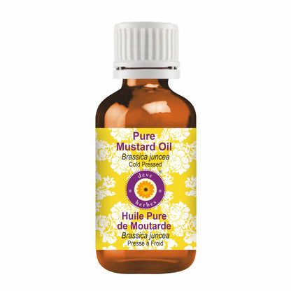Deve Herbes Mustard Oil (Brassica juncea) - Cold Pressed, Pure & Natural - 100ml