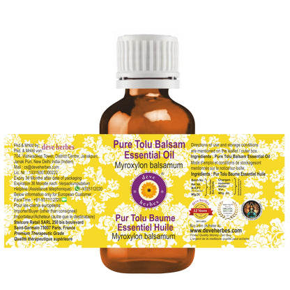 Deve Herbes Pure Tolu Balsam Essential Oil (Myroxylon balsamum) – 15ml | Steam Distilled