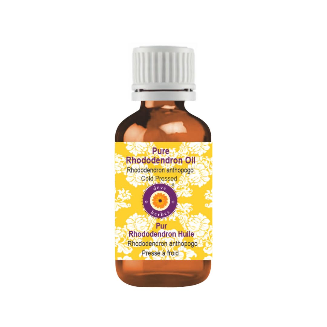 Deve Herbes Rhododendron Oil – Cold Pressed Pure Carrier Oil for Skin & Massage, 10ml