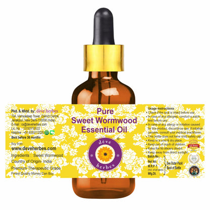 Deve Herbes Pure Sweet Wormwood Essential Oil 50ml with Glass Dropper