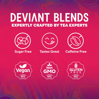 Deviant Blends Libido Booster Tea for Women – Aphrodisiac Herbal Tea with Horny Goat Weed, Fenugreek, Butterfly Pea Flower & Hibiscus – Sugar Free & Gluten Free – 14 Servings