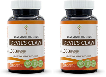 Secrets of the Tribe Devil's Claw – 60 Capsules, 1000 mg each (Pack of 2)