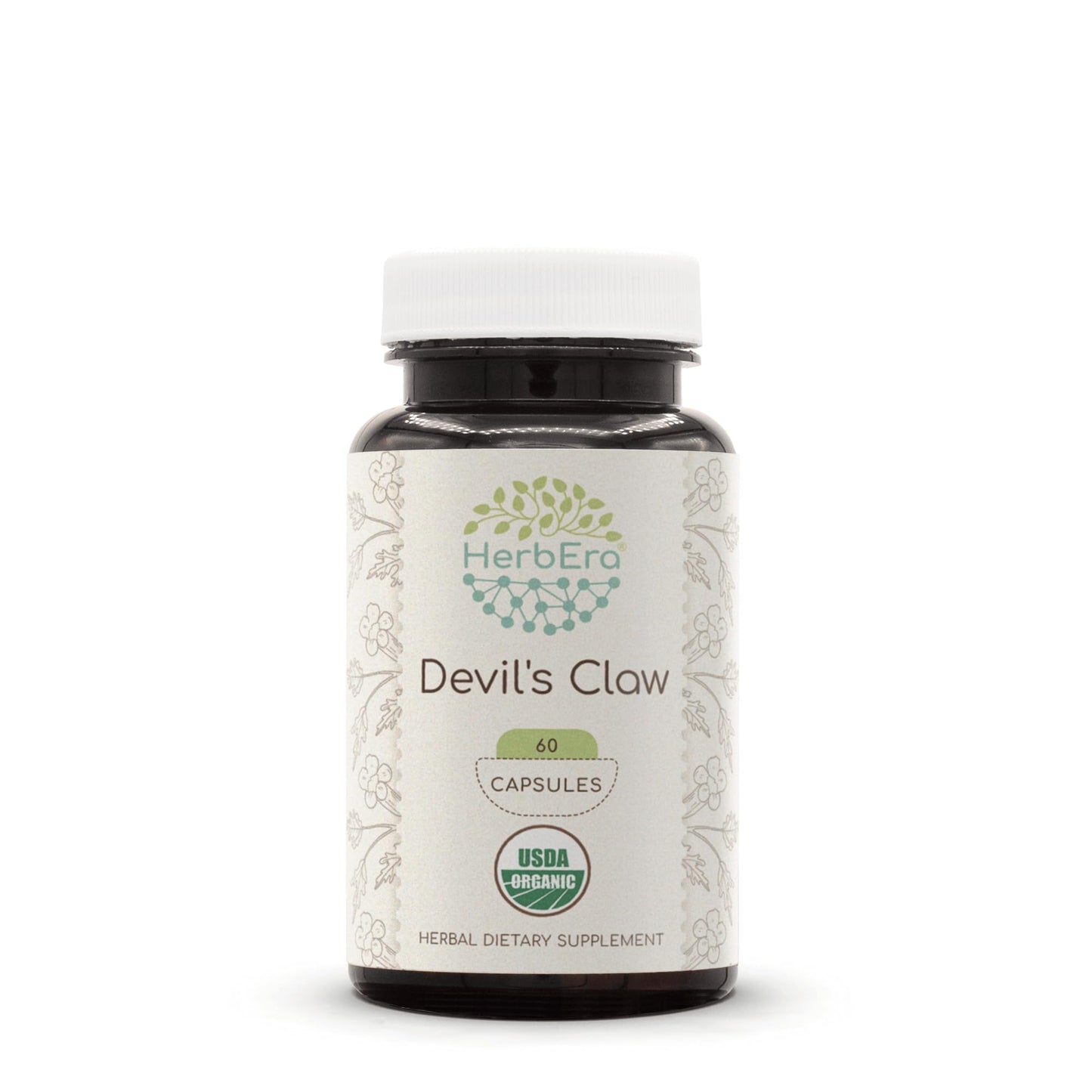 Devil's Claw USDA Organic 60 Capsules | Natural Herbal Supplement | Certified Organic Vegetarian Capsules and Organic Devil's Claw (Harpagophytum procumbens) Dried Root (60 Capsules)