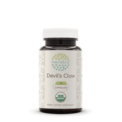 Devil's Claw USDA Organic 60 Capsules | Natural Herbal Supplement | Certified Organic Vegetarian Capsules and Organic Devil's Claw (Harpagophytum procumbens) Dried Root (60 Capsules)