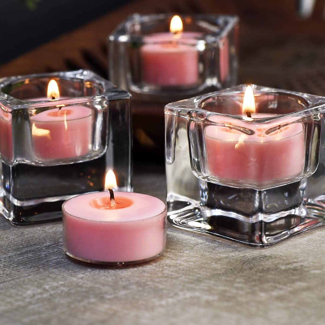 DEYBBY Rose Scented Soy Tealight Candles – 36-Pack (4h)