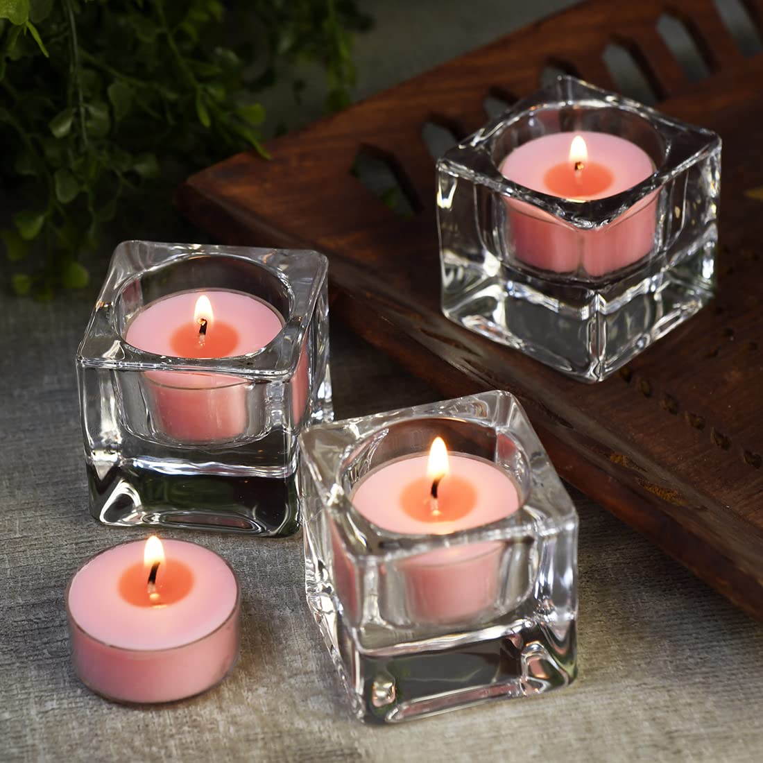 DEYBBY Rose Scented Soy Tealight Candles – 36-Pack (4h)