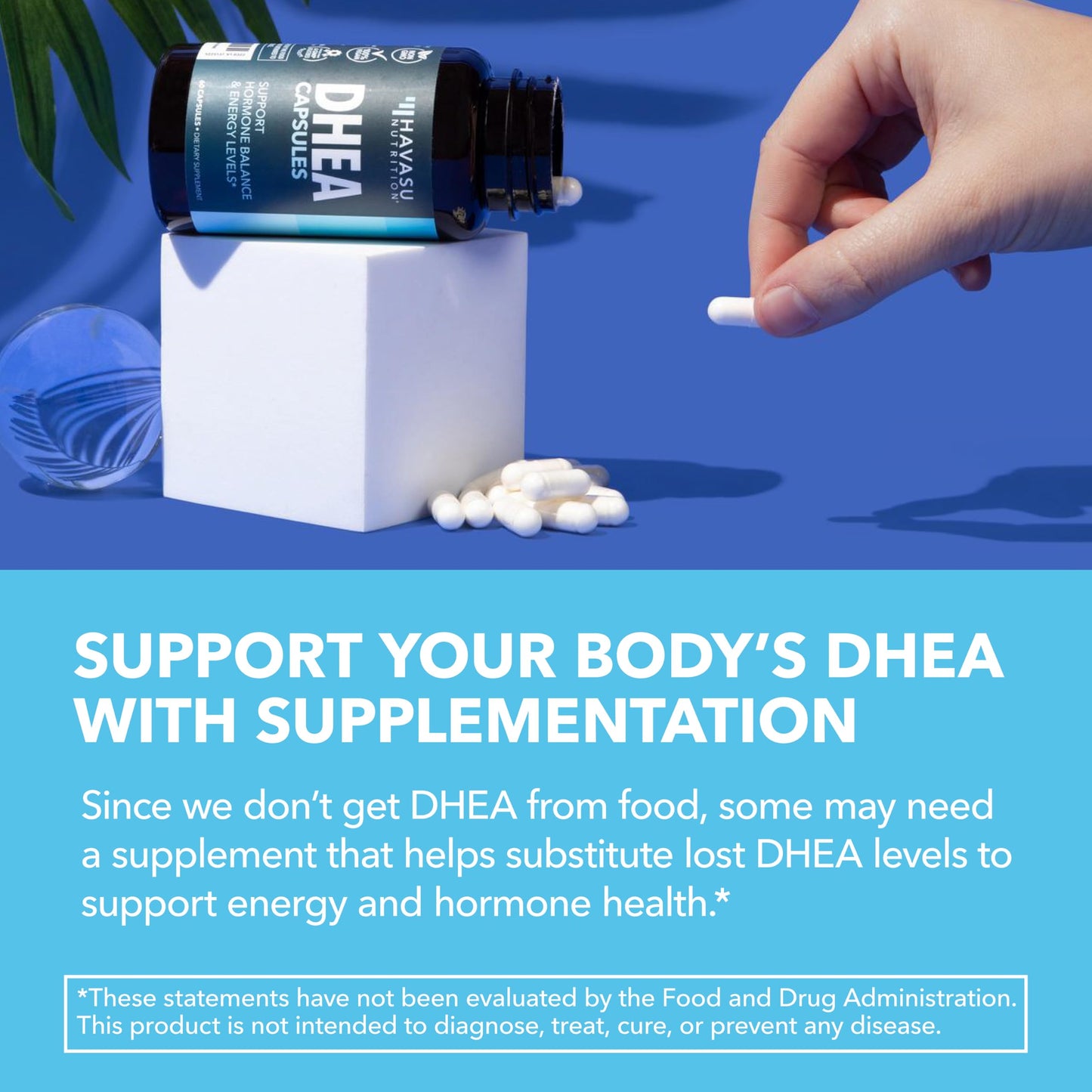 DHEA 50mg Supplement for Hormone Balance - Supports Energy for Men and Women - Dehydroepiandrosterone Capsules for Mood, Aging & Daily Vitality - Non-GMO, Vegan - 60 Capsules, 2-Month Supply