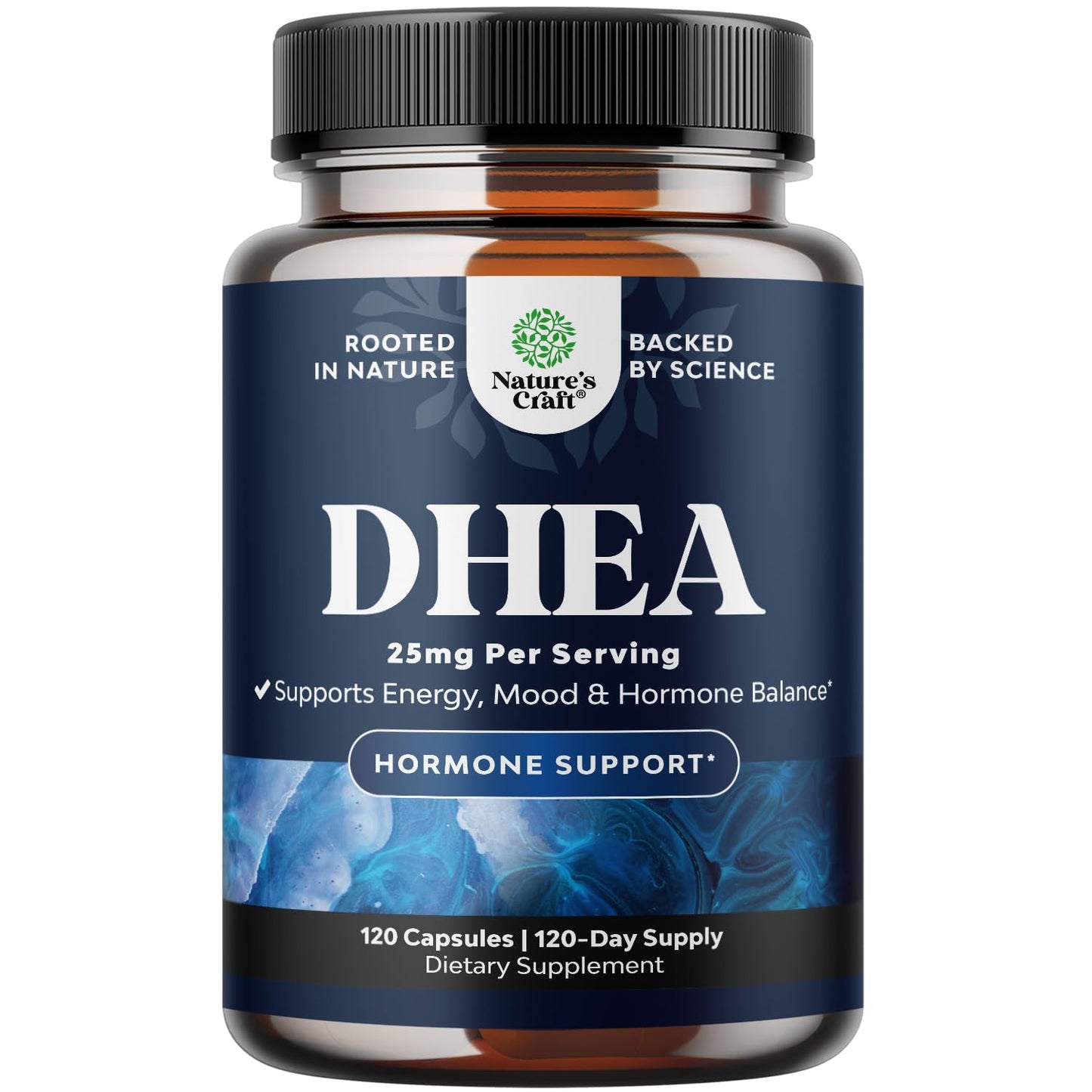 DHEA 25mg Supplement for Women & Men - Hormone Balance, Mood & Energy - 120 Ct