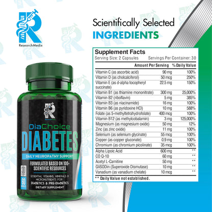 DiaChoice Neuropathy Support with 600 mg Alpha Lipoic Acid – Nerve Health