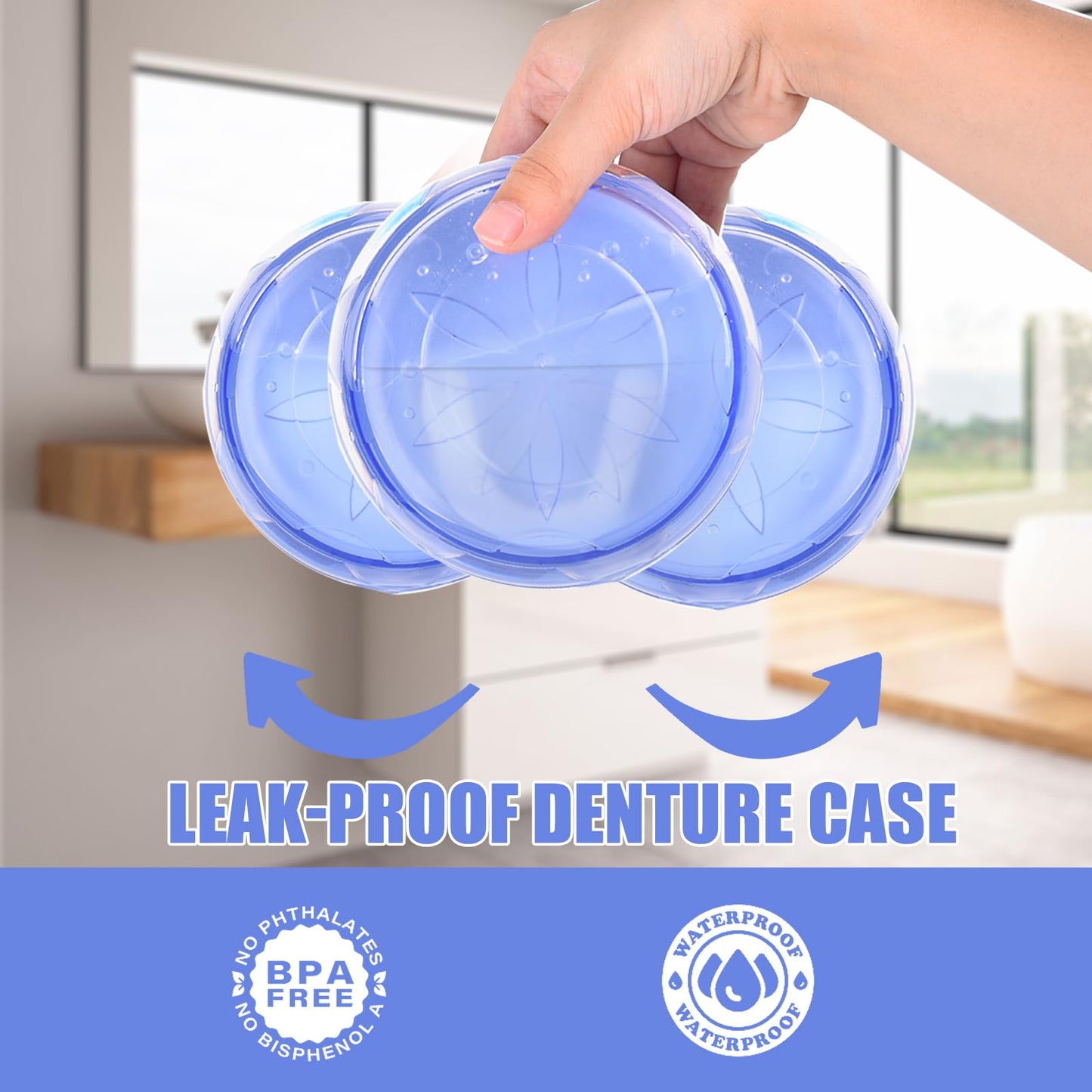 DIDATOOL Denture Box – Leak-Proof Retainer Case, Purple, Portable & Travel-Friendly