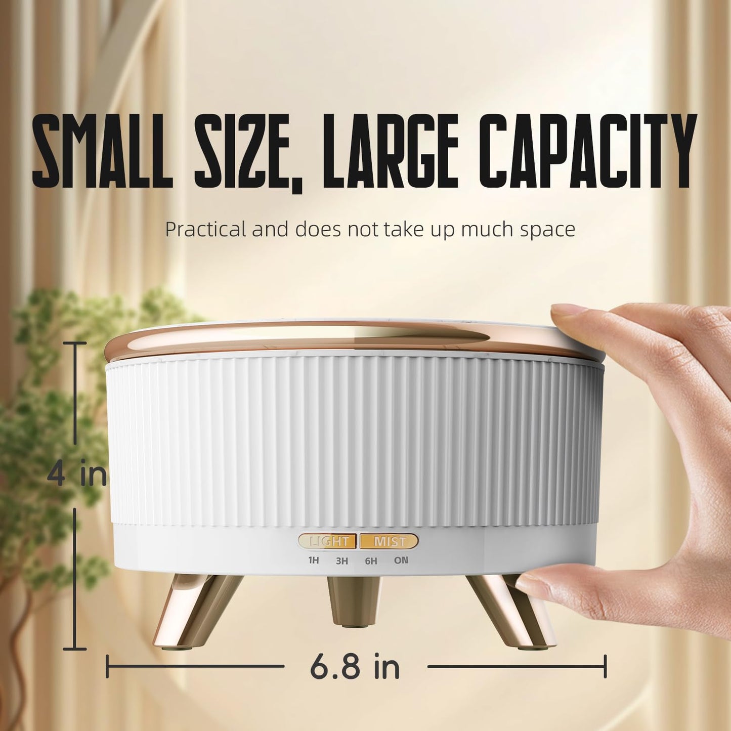 500ML Ultrasonic Essential Oil Diffuser with Remote – 7 Color LED, Timed Mist, Auto Shut-Off (White)