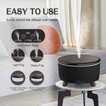 500ML Diffuser for Essential Oils – Large Room Aromatherapy with 7 Color Lights & 3 Mist Modes