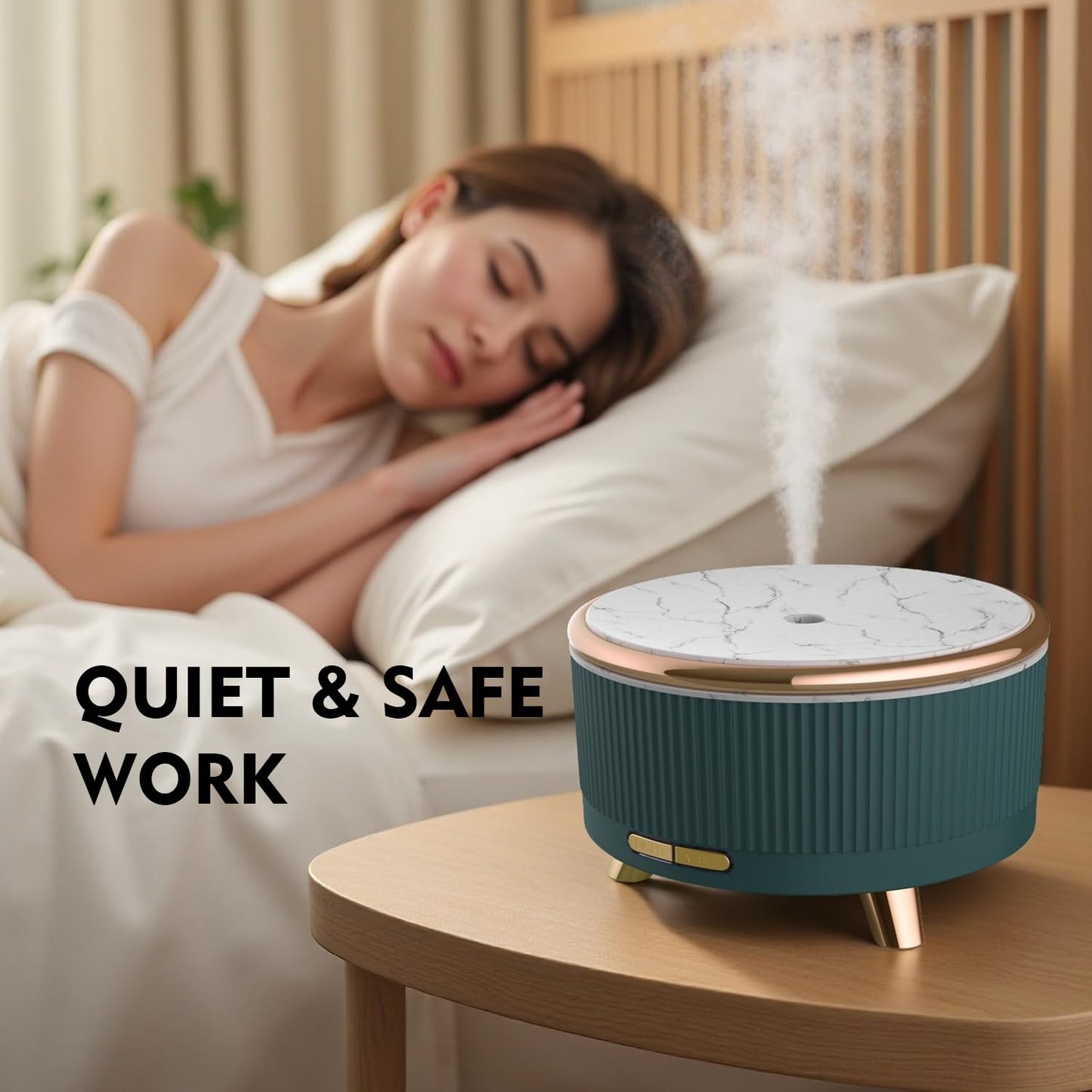 500ML Ultrasonic Essential Oil Diffuser with Remote – 7 Color Night Light & Auto Shut-Off