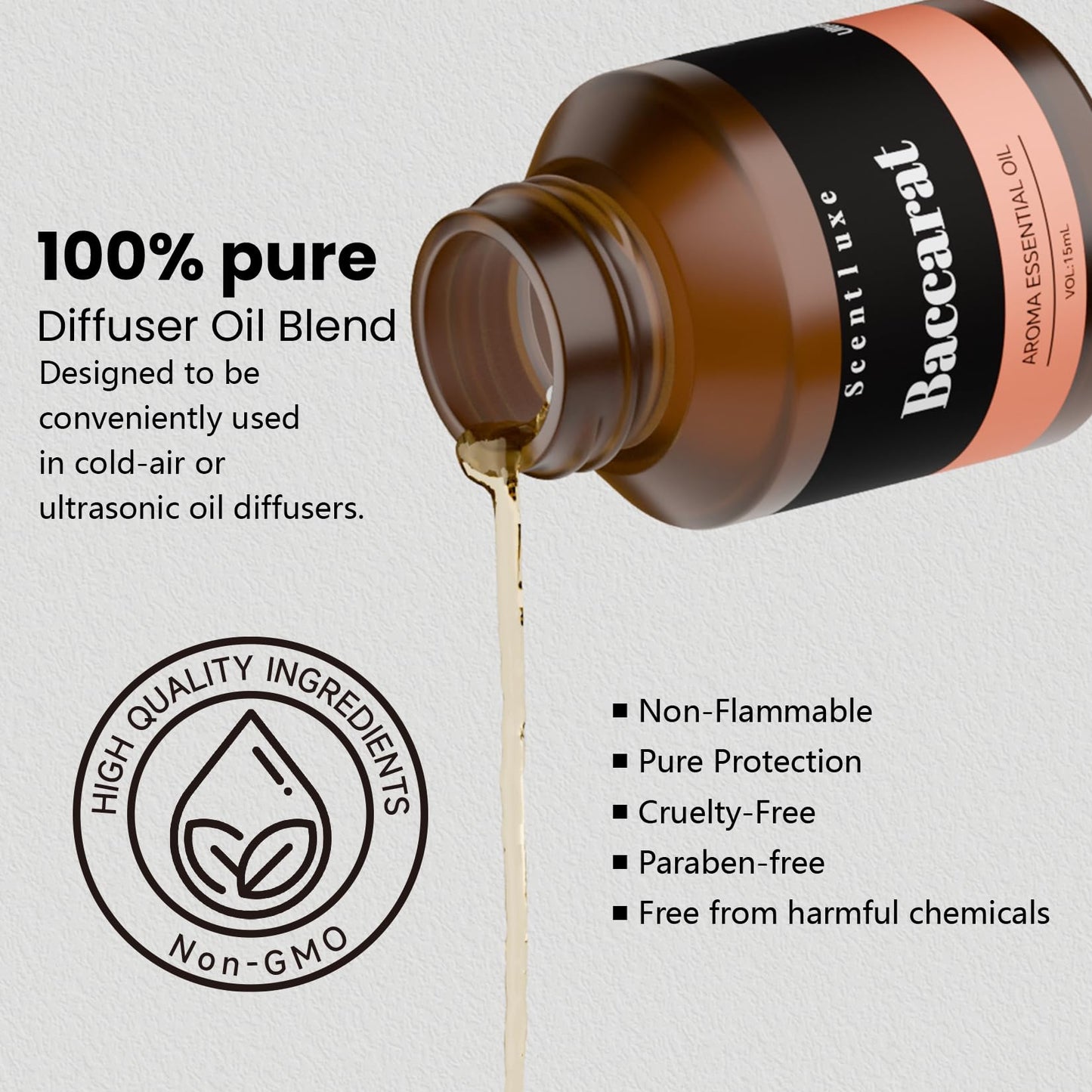 Hotel Diffuser Oil & Fragrance - Baccarat-Inspired 15mL | Luxury Hotel Aromatherapy
