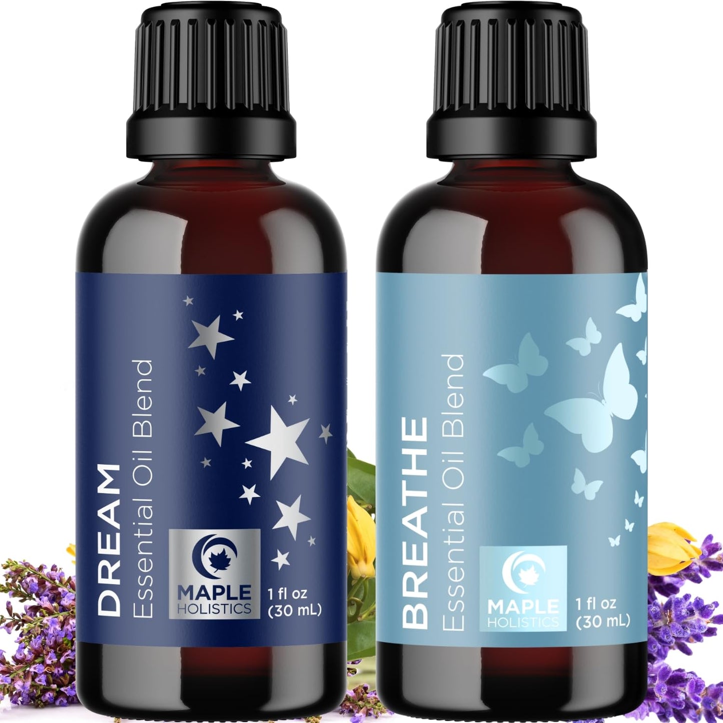 Aromatherapy Essential Oil Blends for Diffusers – Dream & Breathe 1 Fl Oz Each | 100% Pure Must-Have Oils