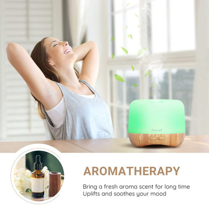 Aromatherapy Diffuser 500ML – Ultrasonic Humidifier with Auto-Off & Cool Mist