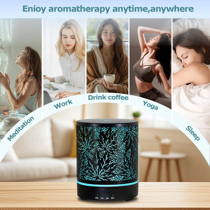 Maple Leaf Essential Oil Diffuser – 300ML Ultrasonic with Auto Shut-Off