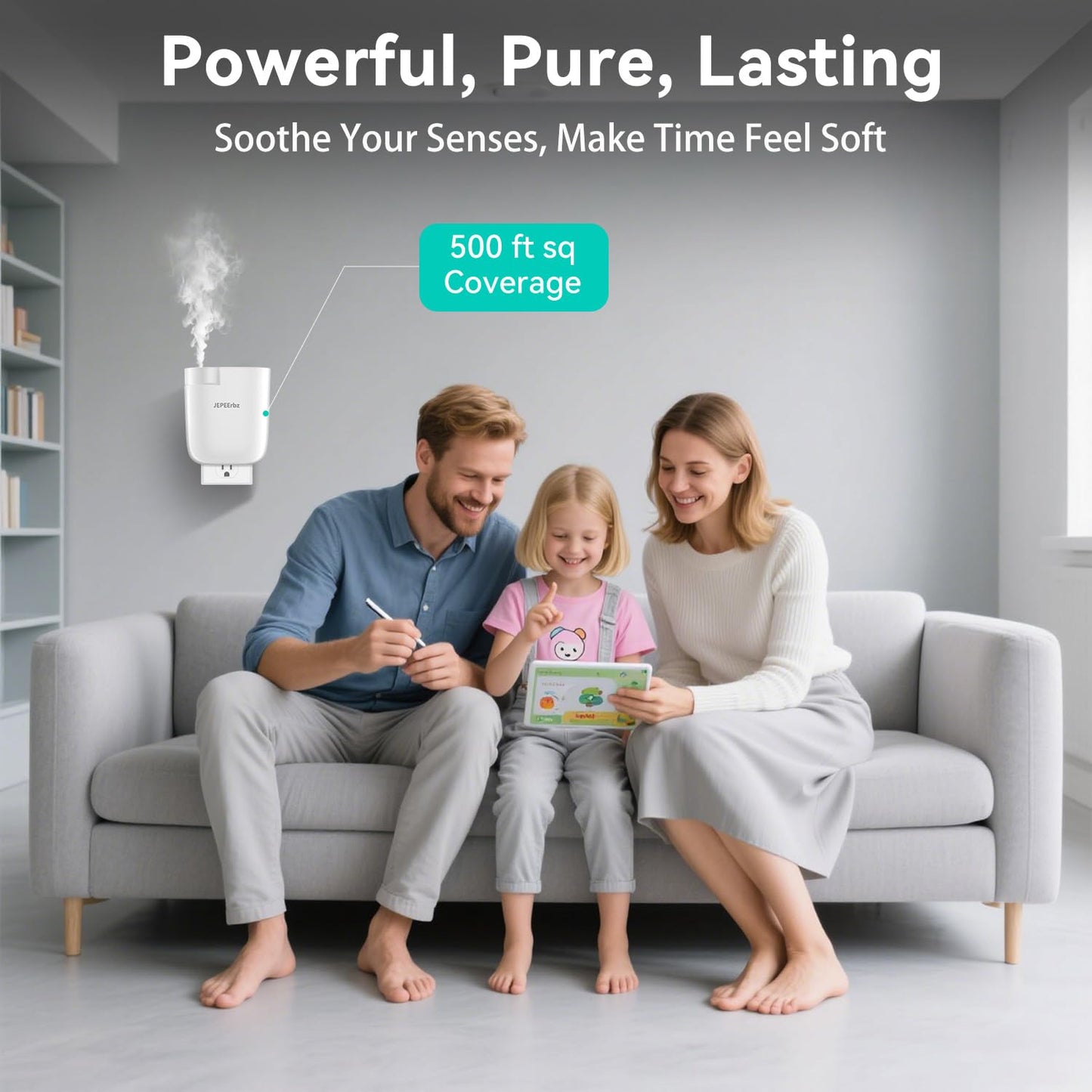 Plug in Diffuser – Waterless, 500 Sqft Coverage, Smart App Control, White