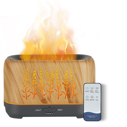 NEWYID 240ml Ultrasonic Essential Oil Diffuser - Flame, 3 Mist Modes, 12H Auto-Off