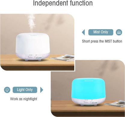 CHOUWEEK 300ml Aromatherapy Diffuser with Remote - Wood Grain Base, 14 LED Colors