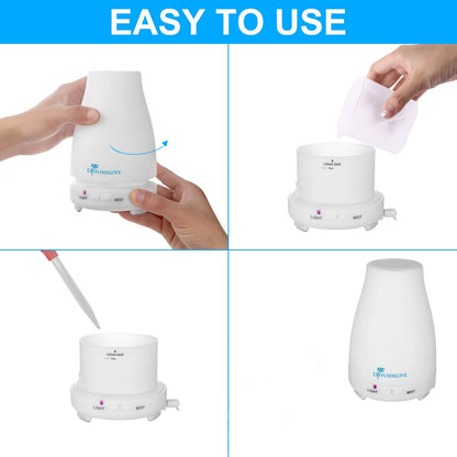Diffuserlove 2 Pack 200ml Essential Oil Diffuser – Ultrasonic, 7-Color LED