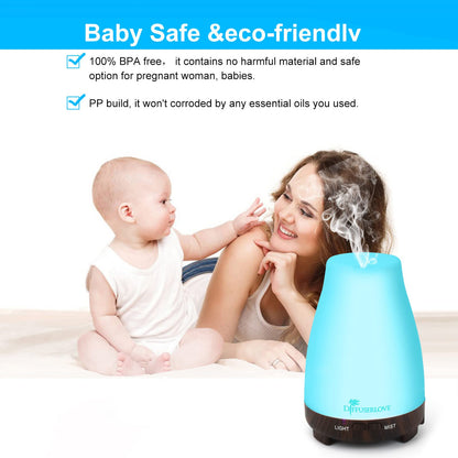 Diffuserlove 200ML Remote Control Essential Oil Diffuser – BPA-Free Aromatherapy, Black Base