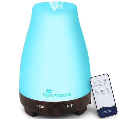 Diffuserlove 200ML Remote Control Essential Oil Diffuser – BPA-Free Aromatherapy, Black Base