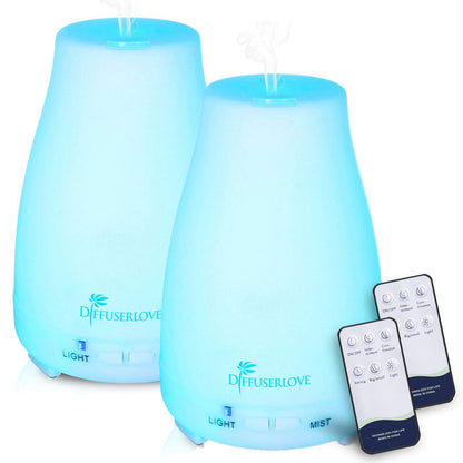Diffuserlove Diffuser 2 Pack - 200ML Remote Control Ultrasonic Aromatherapy Diffusers