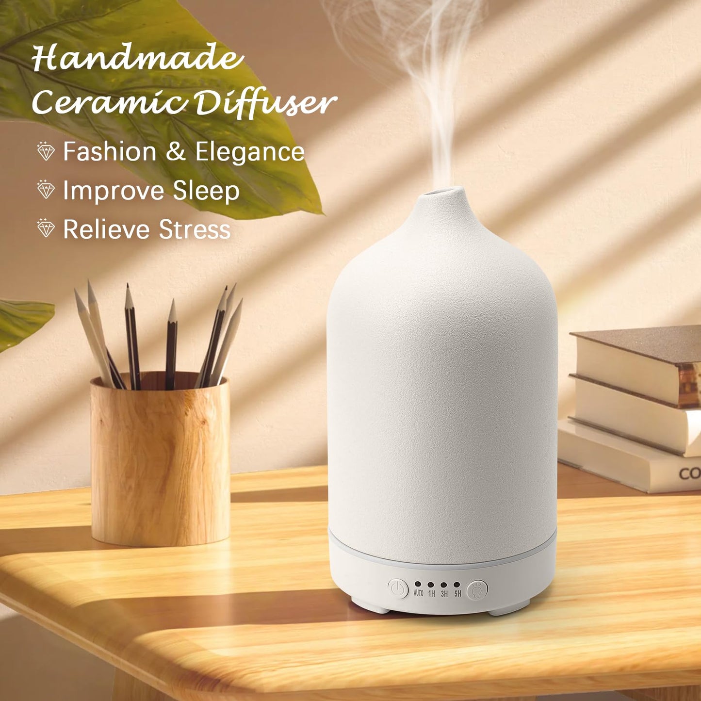 Diffuserlove Ceramic Diffuser 250ML – White Stone Aromatherapy Diffuser