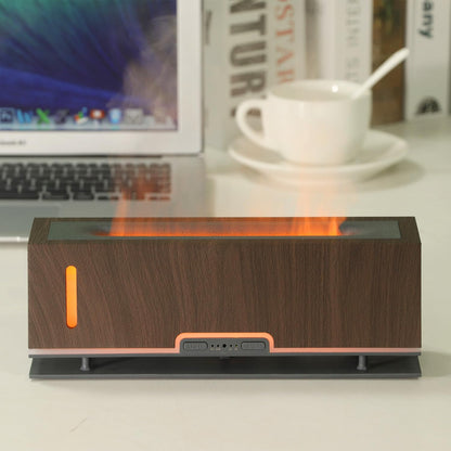 Diffuserlove Flame Diffuser 200ml – Realistic Flame Aroma Diffuser for Bedroom (Dark Brown)