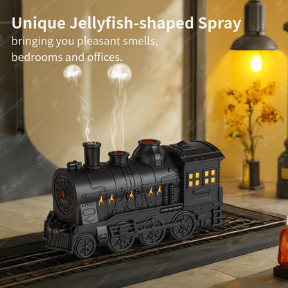 Diffuserlove Train Diffuser 300ML – Essential Oil Diffuser, Night Light (Black)