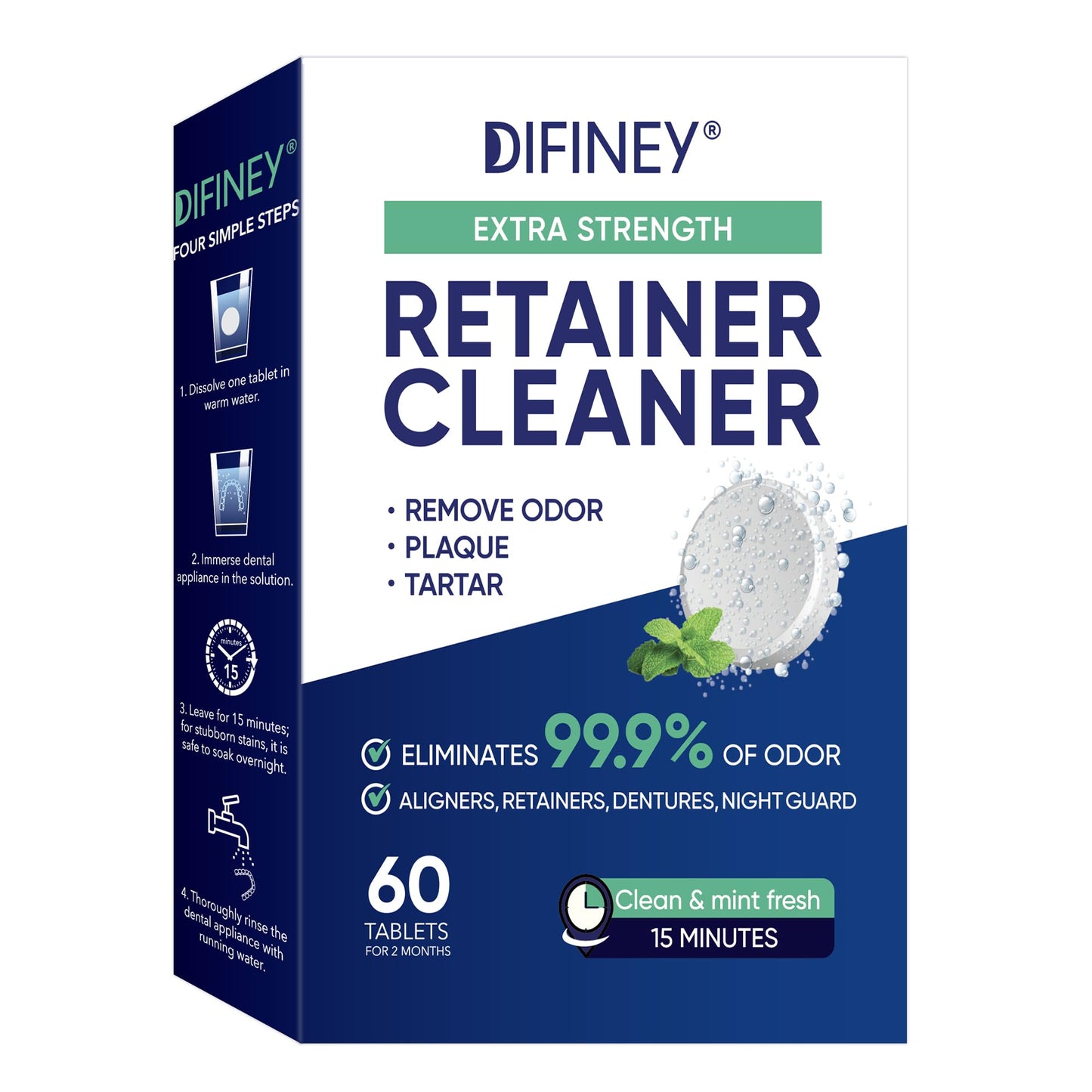 Difiney Anti Snoring Device Cleaner Tablets – Retainer & Invisalign Cleaner