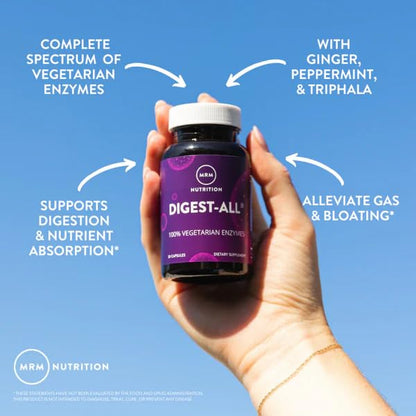 MRM Nutrition Digest-All – Digestive Enzymes for Improved Digestion | 50 Servings | Vegetarian & Gluten-Free