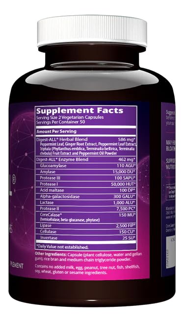 MRM Nutrition Digest-All – Digestive Enzymes for Improved Digestion | 50 Servings | Vegetarian & Gluten-Free