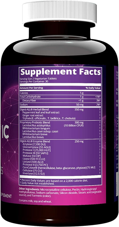 MRM Nutrition Digest-All IC Probiotics & Digestive Enzymes | Improved Digestion & Absorption | Gluten-Free | 30 Servings